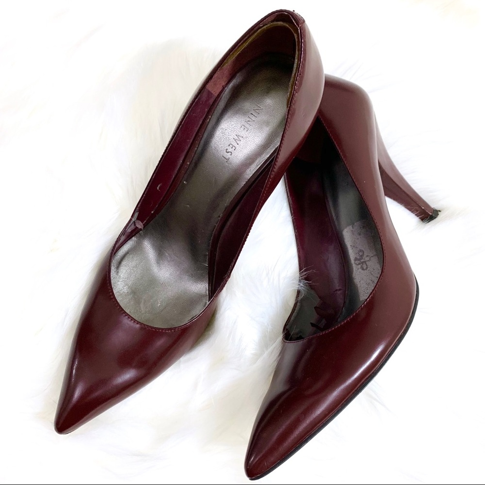 Nine West Burgundy Heels Size 9.5
